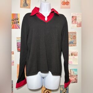 Notations Black and Red Sweater